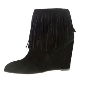 FRINGE SUEDE POINTY TOE BOOTIE